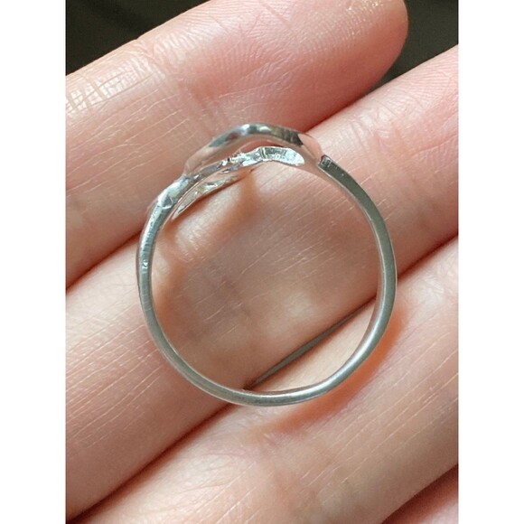 925 sterling silver double heart sister Ring size 8 - Picture 4 of 6